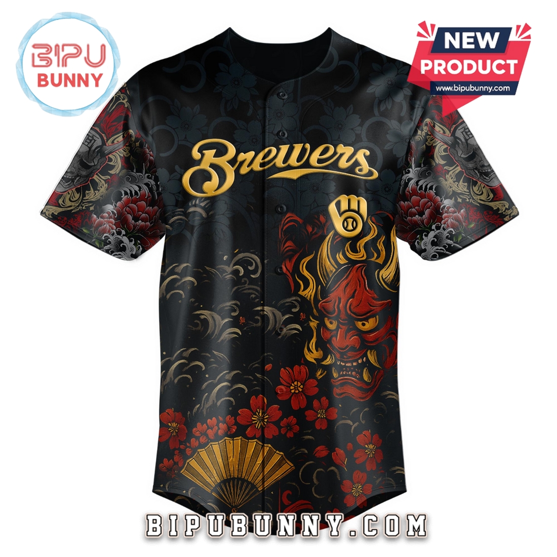 Milwaukee Brewers MLB x Yakuza Bloodline Baseball Jersey Milwaukee Brewers MLB x Yakuza Bloodline Baseball Jersey