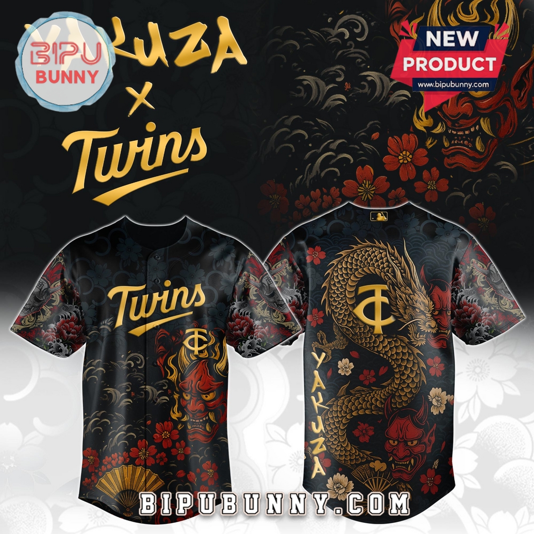 Minnesota Twins MLB x Yakuza Bloodline Baseball Jersey Minnesota Twins MLB x Yakuza Bloodline Baseball Jersey