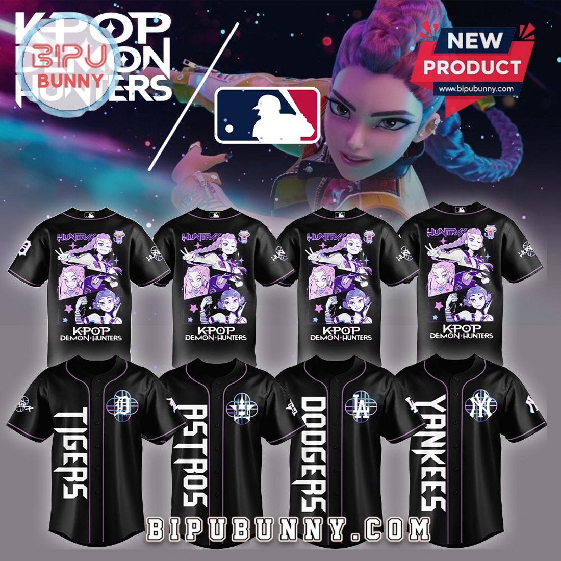 MLB x KPop Demon Hunters 2025 Baseball Jersey MLB x KPop Demon Hunters 2025 Baseball Jersey