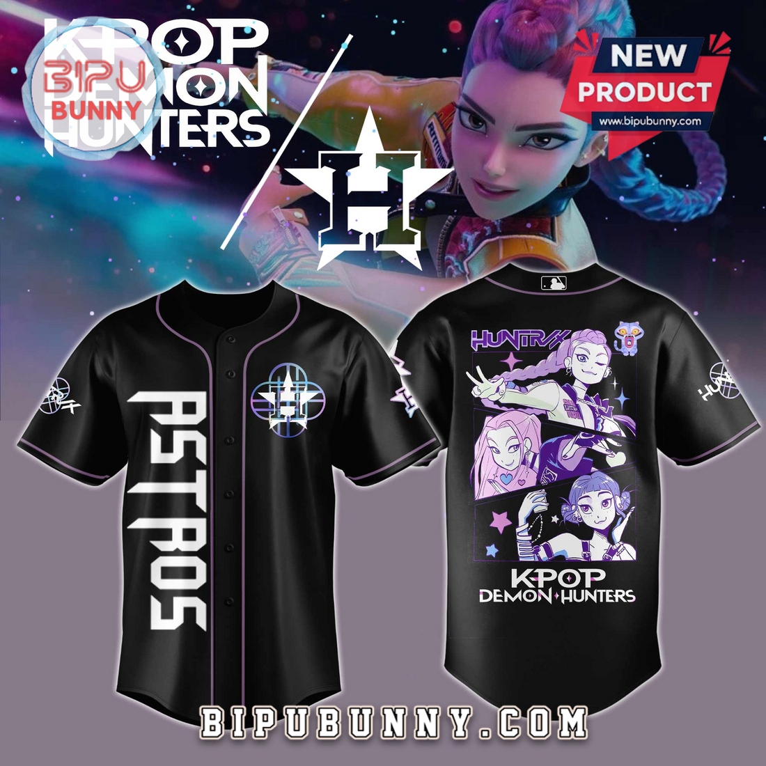 MLB x KPop Demon Hunters 2025 Baseball Jersey MLB x KPop Demon Hunters 2025 Baseball Jersey