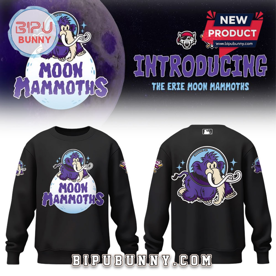 Moon Mammoths 2025 Season Black Hoodie Moon Mammoths 2025 Season Black Hoodie