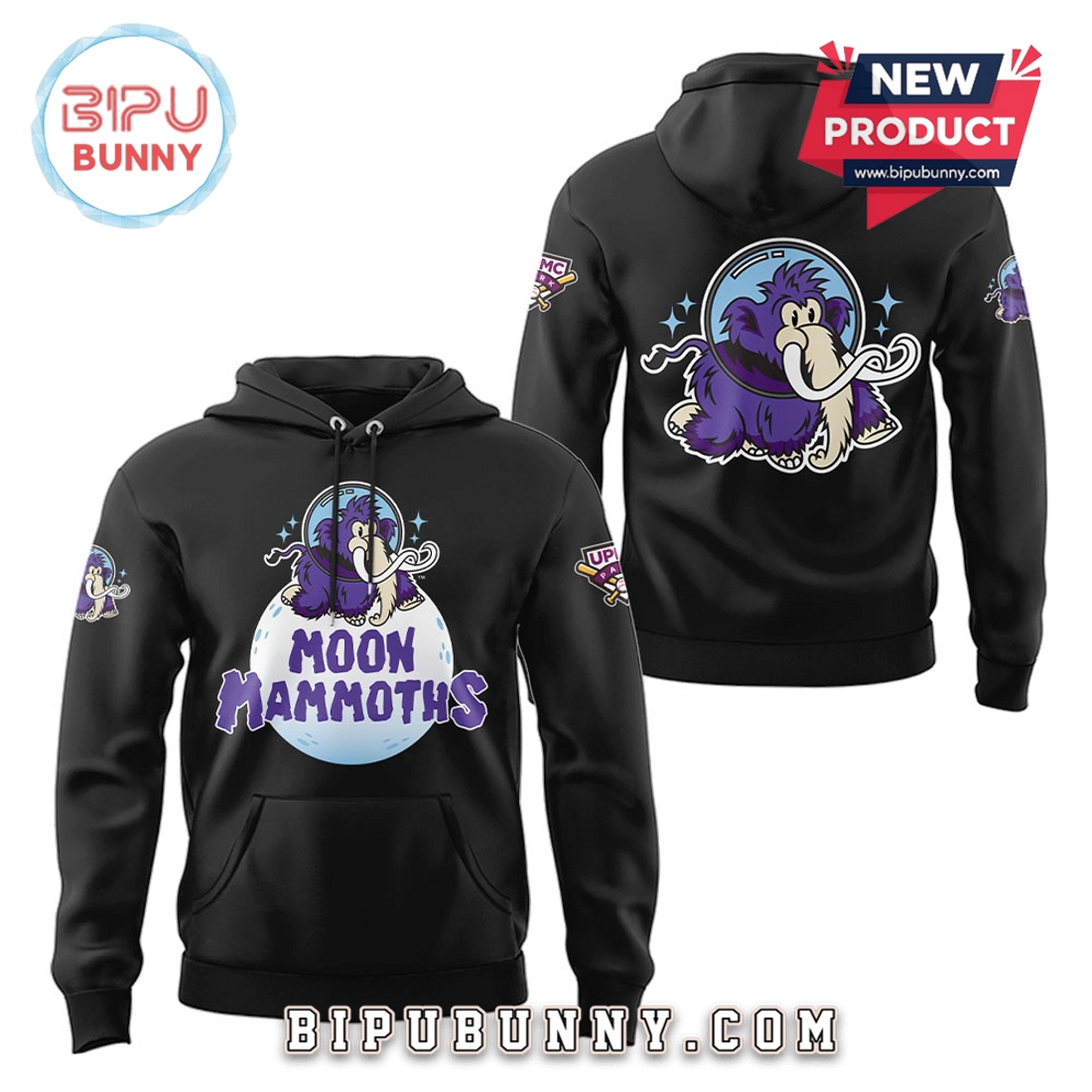 Moon Mammoths 2025 Season Black Hoodie Moon Mammoths 2025 Season Black Hoodie