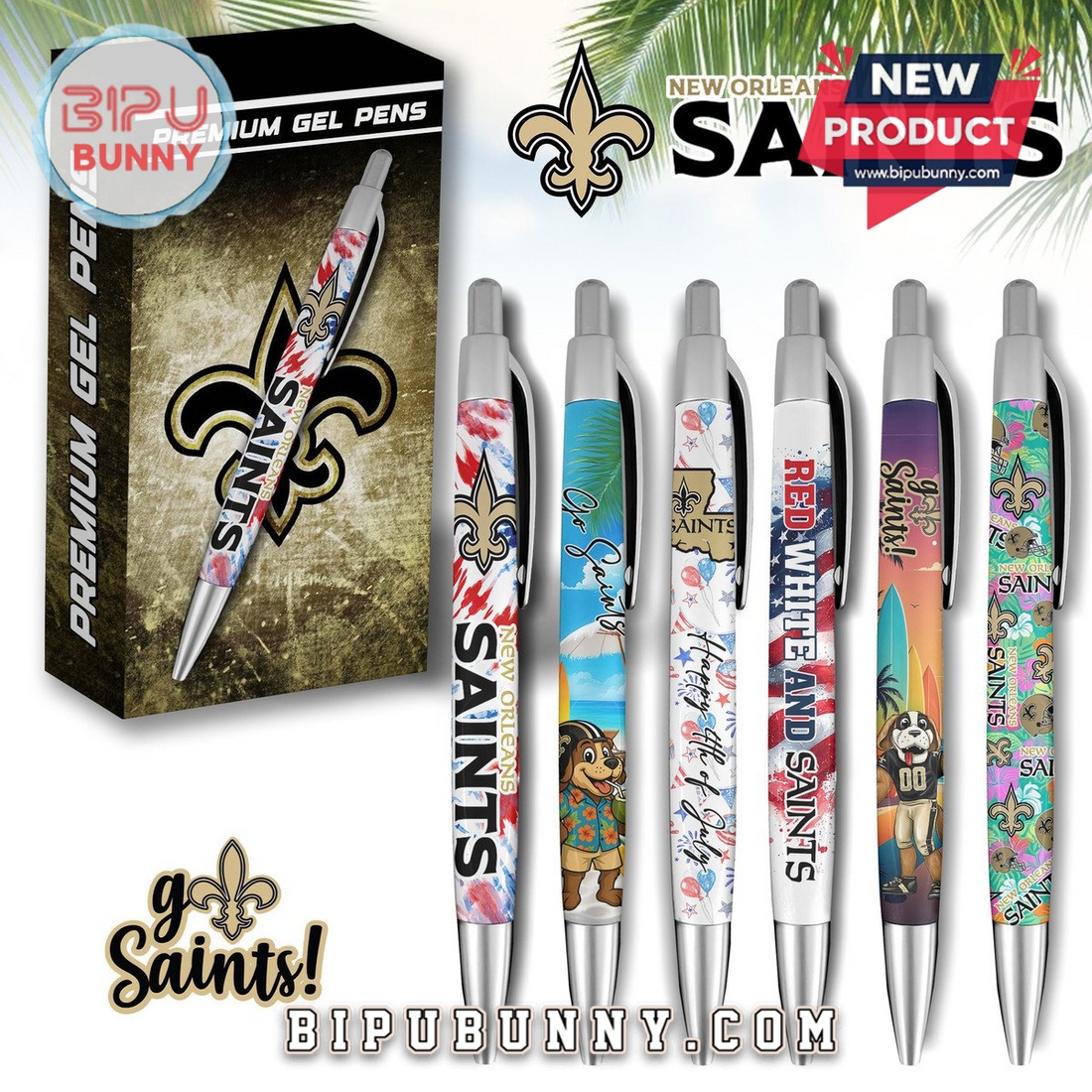 New Orleans Saints Premium Gel Pens New Orleans Saints Premium Gel Pens