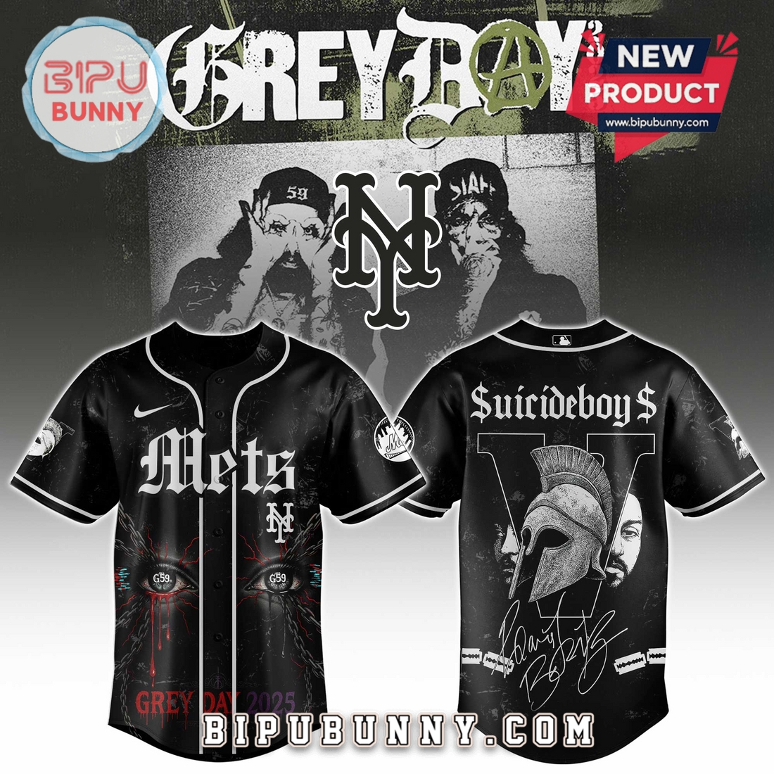New York Mets MLB Suicideboys 2025 Baseball Jersey New York Mets MLB Suicideboys 2025 Baseball Jersey