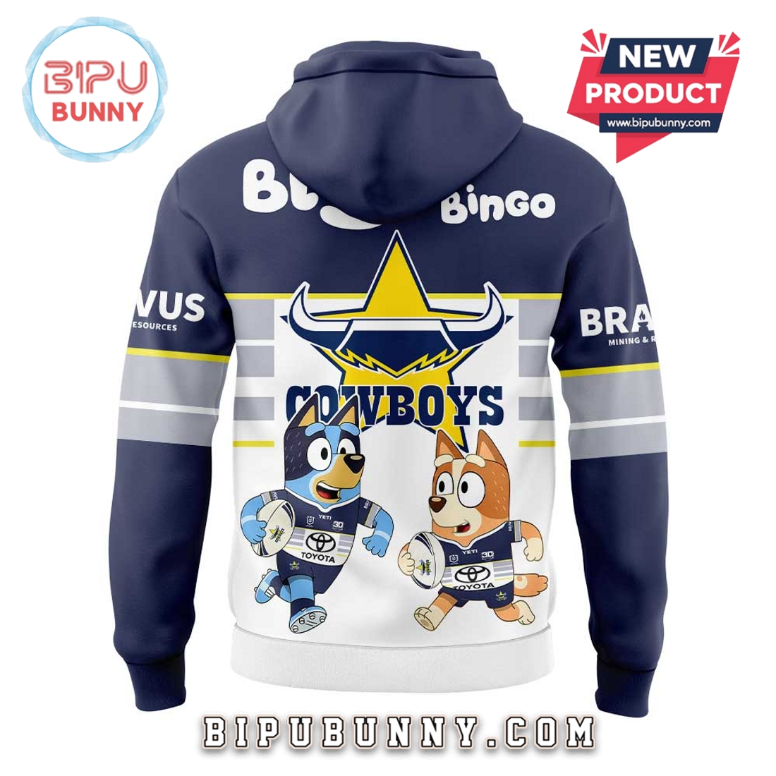NQ Cowboys 2025 Bluey and Bingo Hoodie And Pants NQ Cowboys 2025 Bluey and Bingo Hoodie And Pants