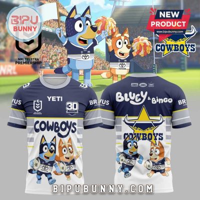 NQ Cowboys NRL x Bluey and Bingo Hoodie