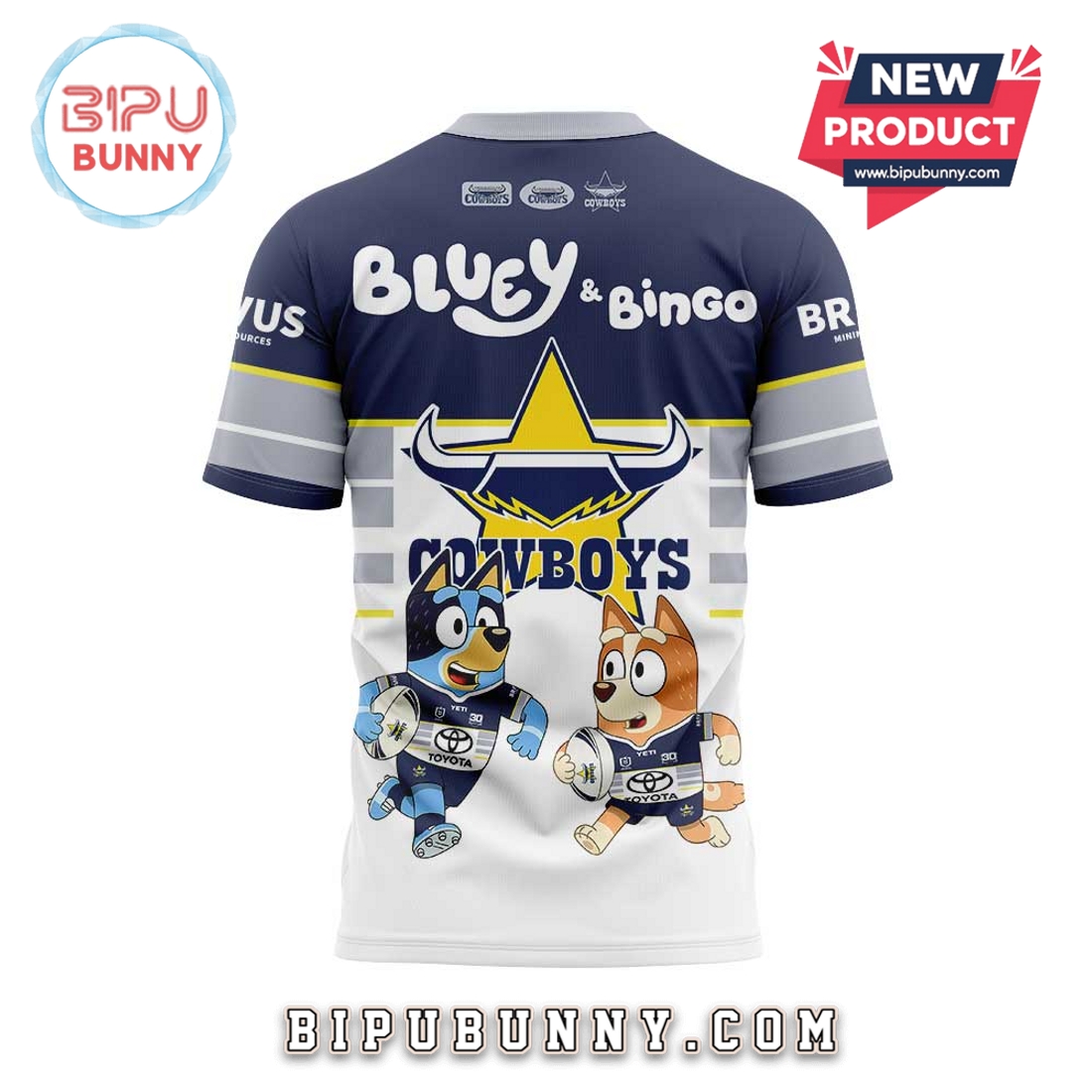 NQ Cowboys NRL x Bluey and Bingo Hoodie NQ Cowboys NRL x Bluey and Bingo Hoodie