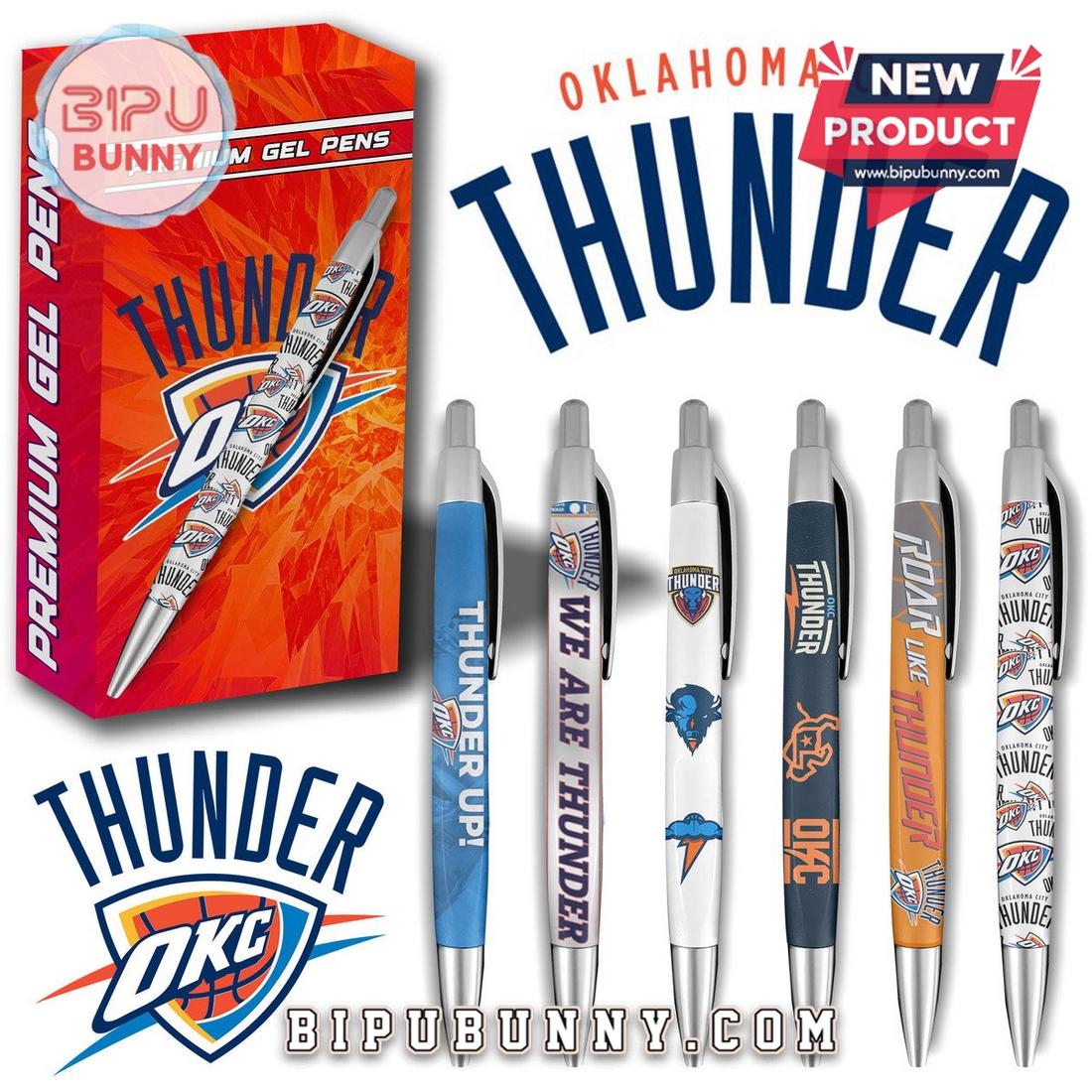 Oklahoma City Thunder Premium Gel Pens Oklahoma City Thunder Premium Gel Pens