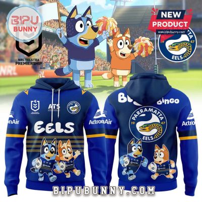 Parramatta Eels NRL x Bluey and Bingo Hoodie