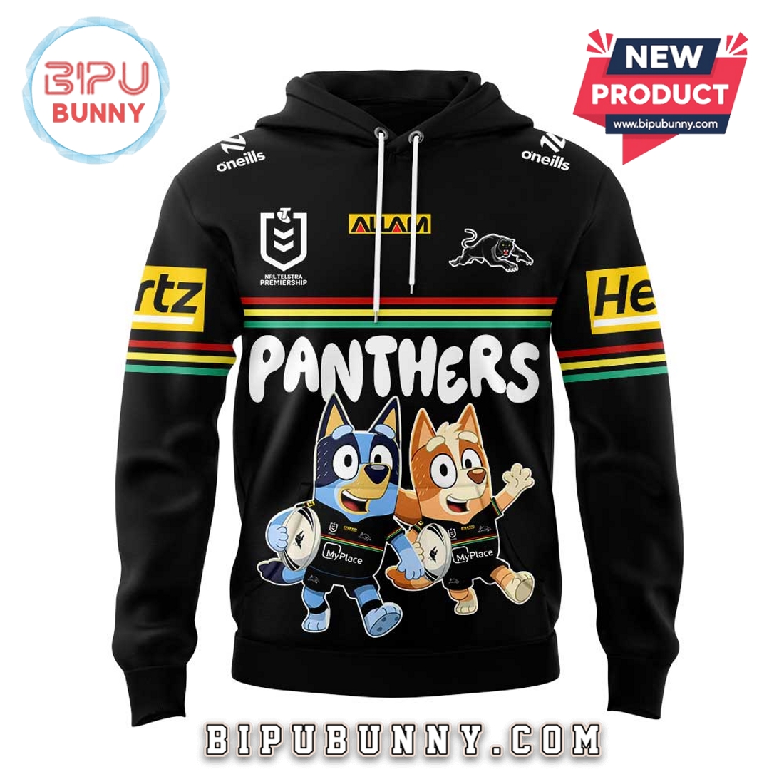 Penrith Panthers NRL x Bluey and Bingo Hoodie Penrith Panthers NRL x Bluey and Bingo Hoodie