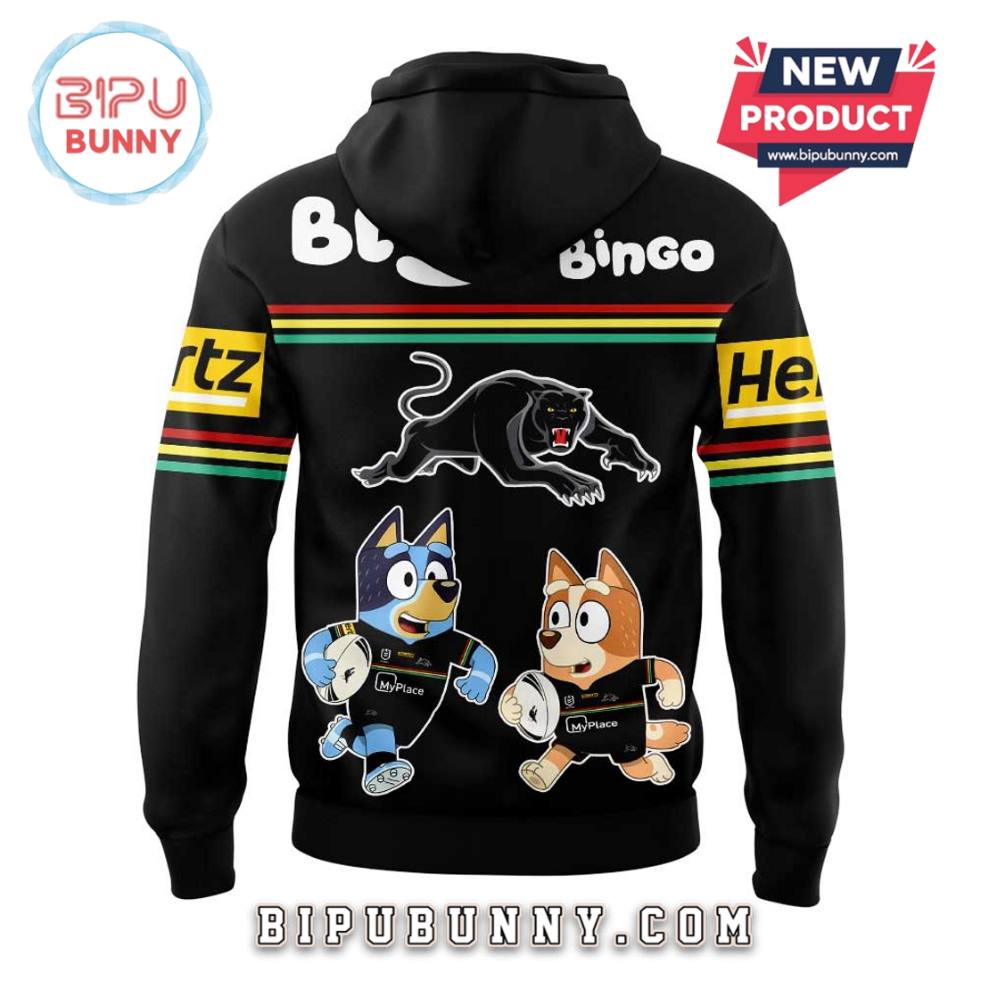 Penrith Panthers NRL x Bluey and Bingo Hoodie Penrith Panthers NRL x Bluey and Bingo Hoodie
