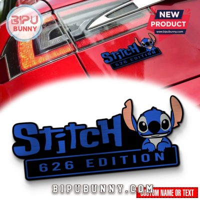 Personalized Stitch Edition Laser Engraved Car Badge
