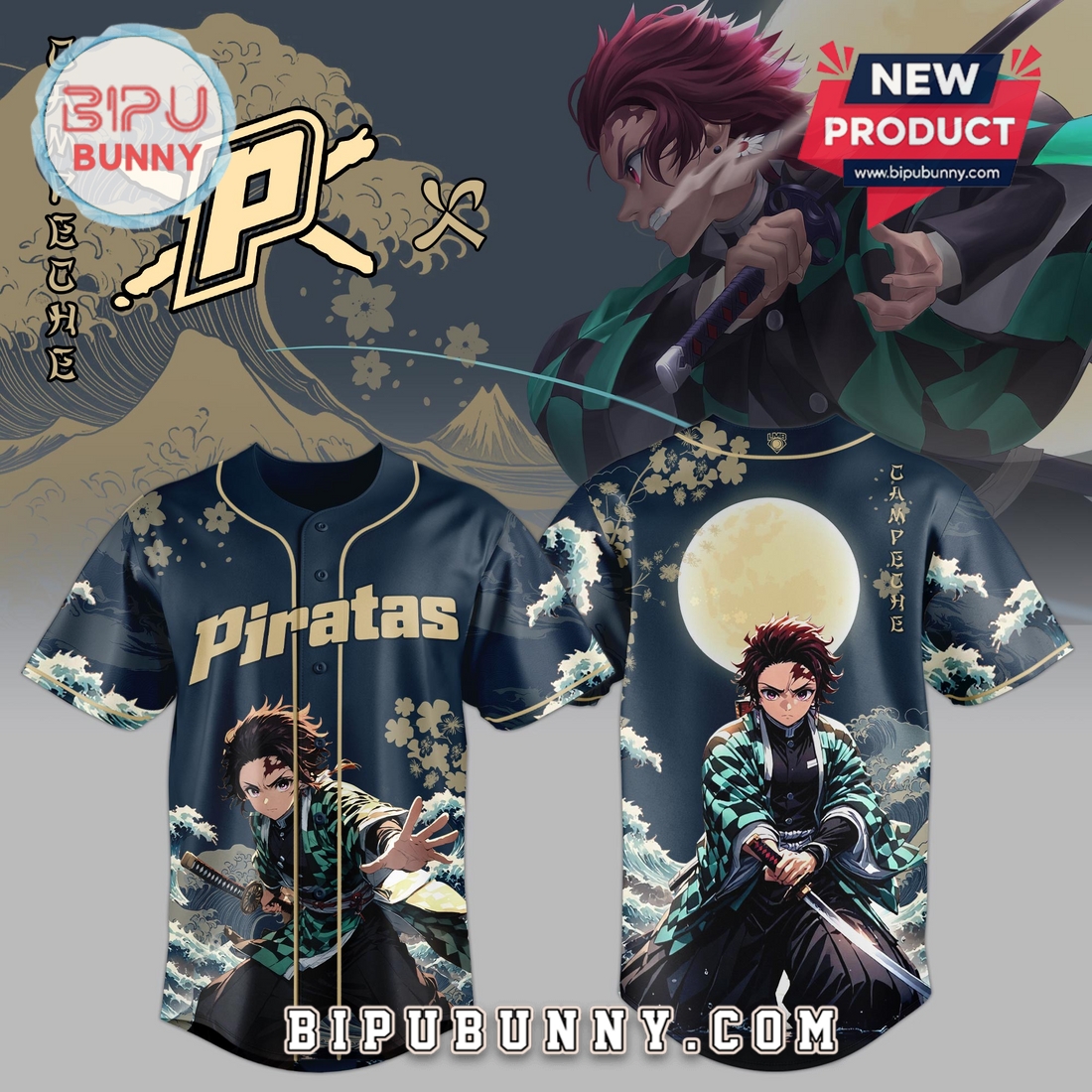 Piratas LMB x Demon Slayer Limited Edition Baseball Jersey Piratas LMB x Demon Slayer Limited Edition Baseball Jersey