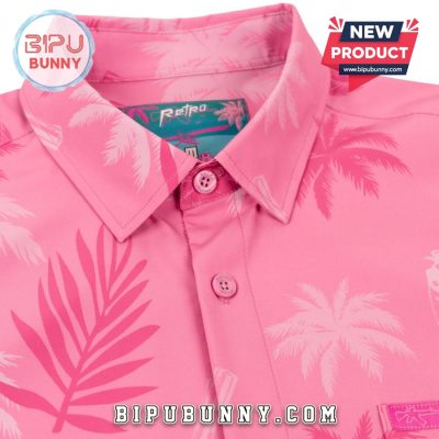 Retro City Pink Hawaiian Aloha Shirt