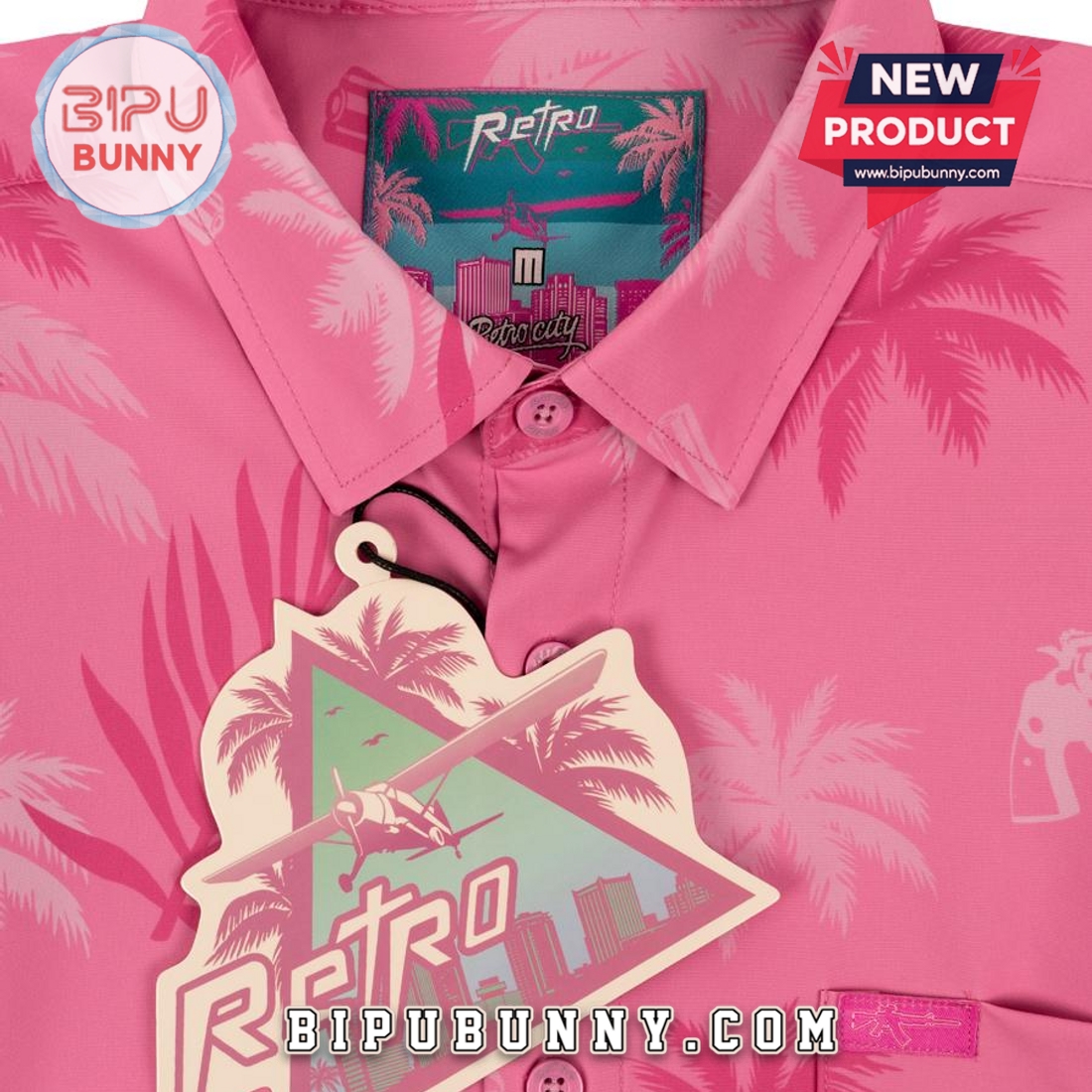 Retro City Pink Hawaiian Aloha Shirt Retro City Pink Hawaiian Aloha Shirt