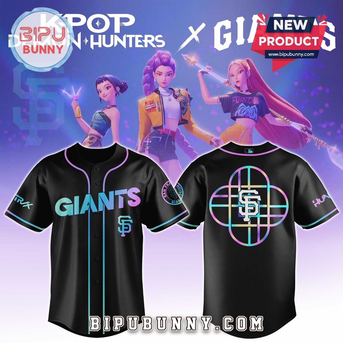 San Francisco Giants MLB x KPop Demon Hunters Baseball Jersey San Francisco Giants MLB x KPop Demon Hunters Baseball Jersey