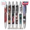Six Seether gel pens featuring different designs and logos based on the rock band’s themes.