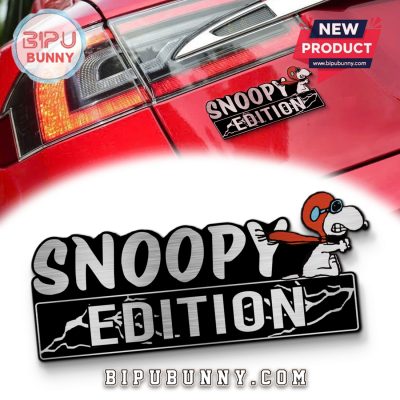 Snoopy In Red Baron Gear Edition Laser Engraved Car Badge