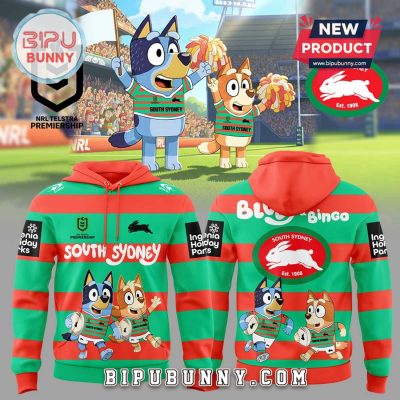 South Sydney Rabbitohs x Bluey and Bingo Hoodie