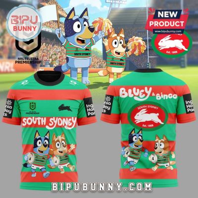 South Sydney Rabbitohs x Bluey and Bingo Hoodie