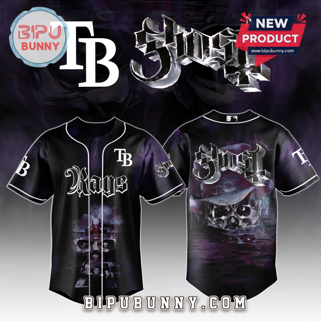 Tampa Bay Rays MLB GHOST Skeletour World Tour 2025 Jersey Tampa Bay Rays MLB GHOST Skeletour World Tour 2025 Jersey