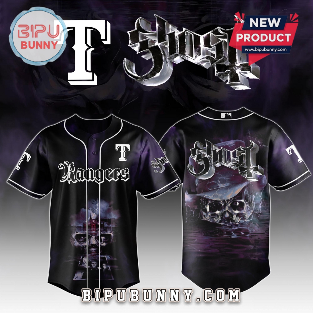 Texas Rangers MLB GHOST Skeletour World Tour 2025 Jersey Texas Rangers MLB GHOST Skeletour World Tour 2025 Jersey