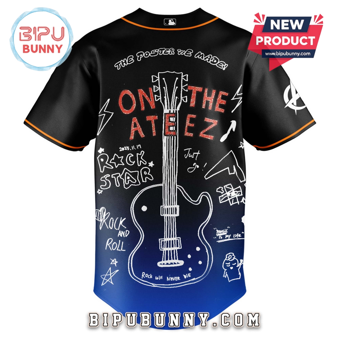 Texas Rangers MLB x ATEEZ 2025 World Tour Baseball Jersey Texas Rangers MLB x ATEEZ 2025 World Tour Baseball Jersey