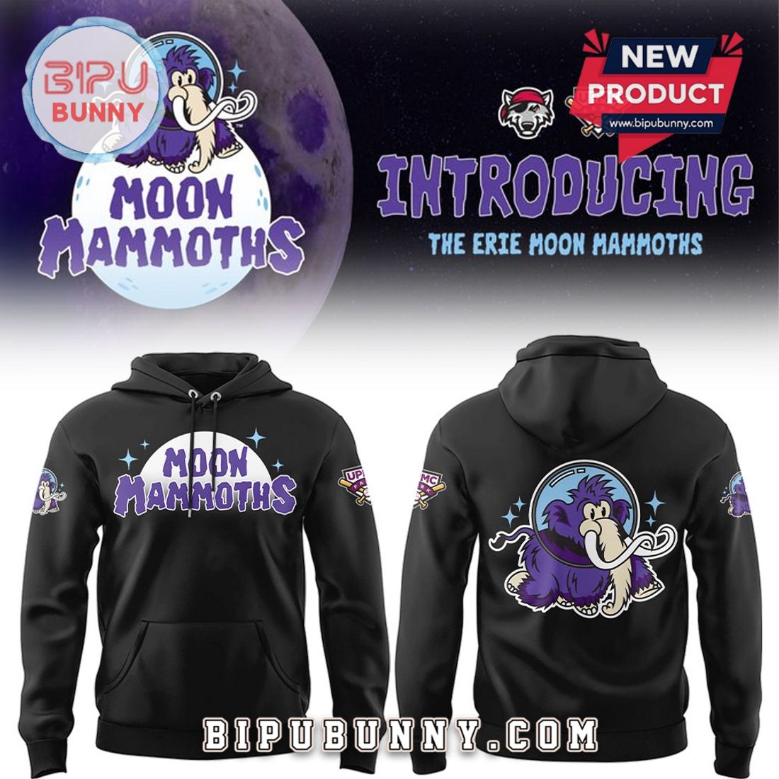 The Erie Moon Mammoths Black Limited Edition Hoodie The Erie Moon Mammoths Black Limited Edition Hoodie