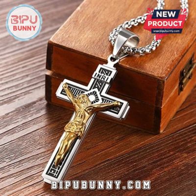 Vintage INRI Jesus Crucifix Pendant