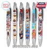 Six Washington Commanders gel pens with unique printed designs.