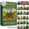 A John Deere Advent Calendar with collectible tractor figurines in vibrant green and yellow.