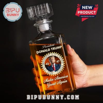 45 47 President Donald Trump Whiskey Bottle