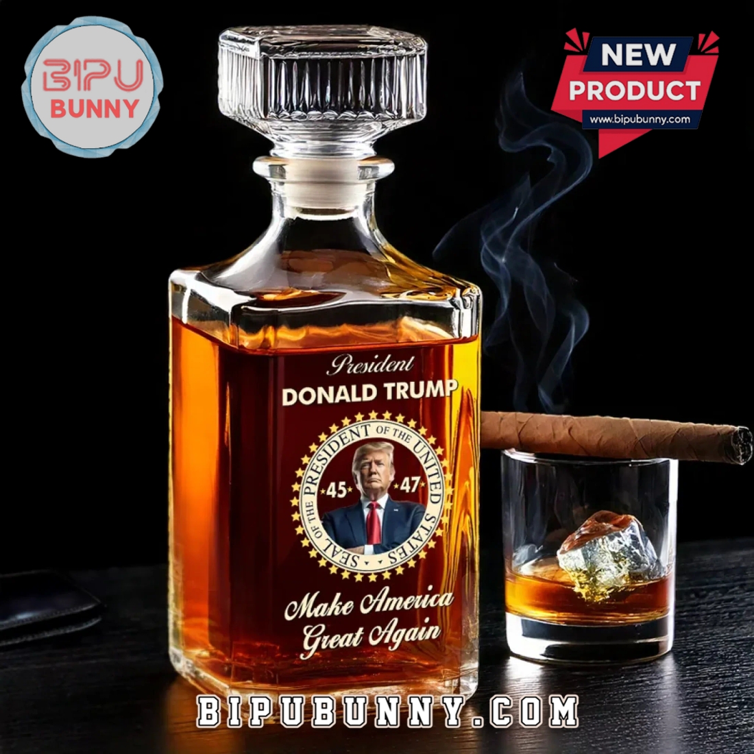 45 47 President Donald Trump Whiskey Bottle 45 47 President Donald Trump Whiskey Bottle