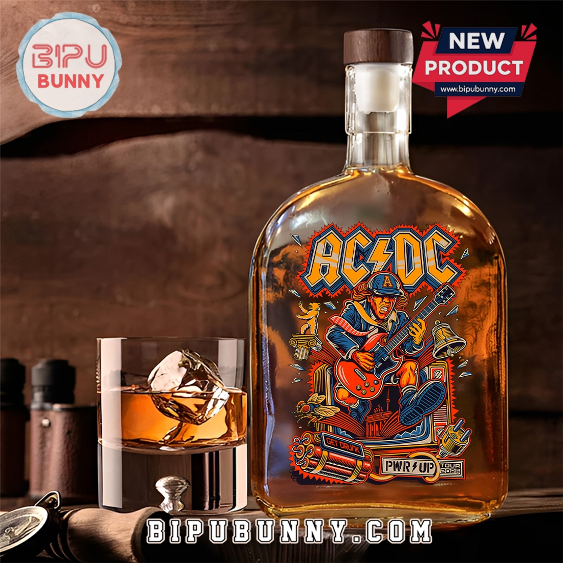 AC/DC Rock Music 25oz Whiskey Bottle AC/DC Rock Music 25oz Whiskey Bottle