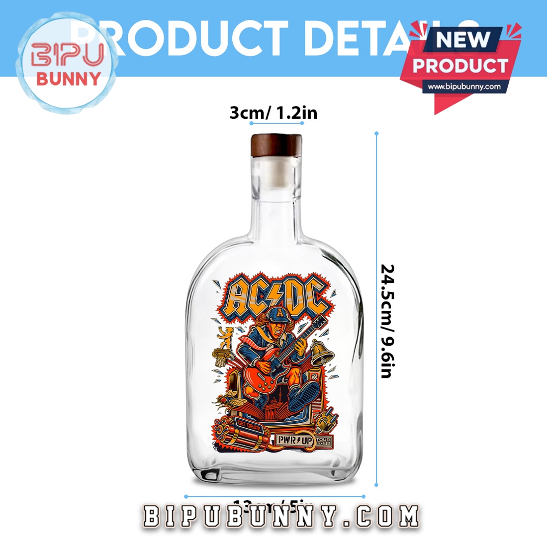AC/DC Rock Music 25oz Whiskey Bottle AC/DC Rock Music 25oz Whiskey Bottle
