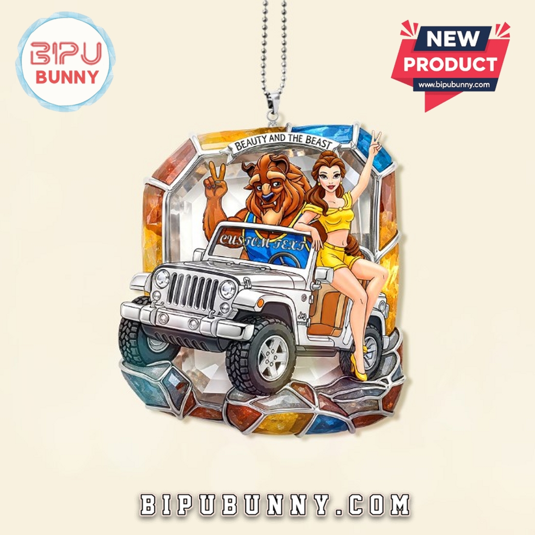 Adventurous Off-Road Couple Car Hanging Ornament Adventurous Off-Road Couple Car Hanging Ornament