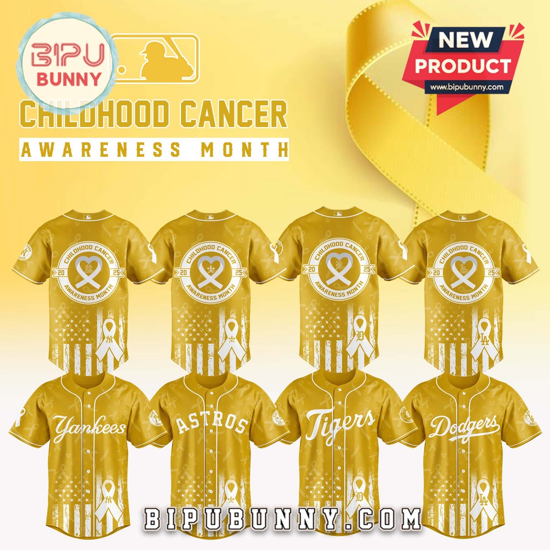 All Team MLB Childhood Cancer Awareness Month Baseball Jersey All Team MLB Childhood Cancer Awareness Month Baseball Jersey