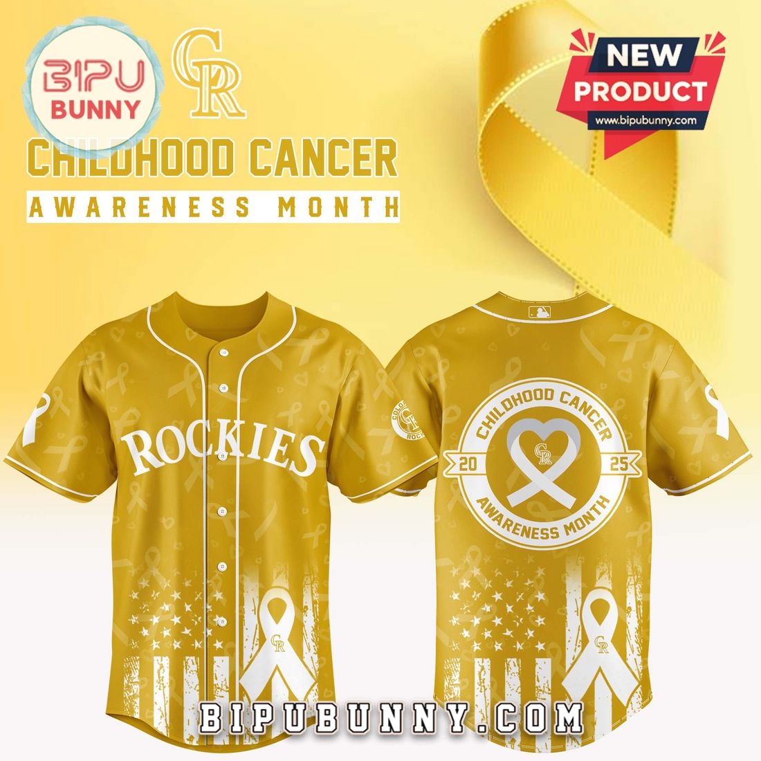 All Team MLB Childhood Cancer Awareness Month Baseball Jersey All Team MLB Childhood Cancer Awareness Month Baseball Jersey