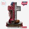 Personalized cross design featuring Arizona Cardinals logo, American flag, and Bible verse