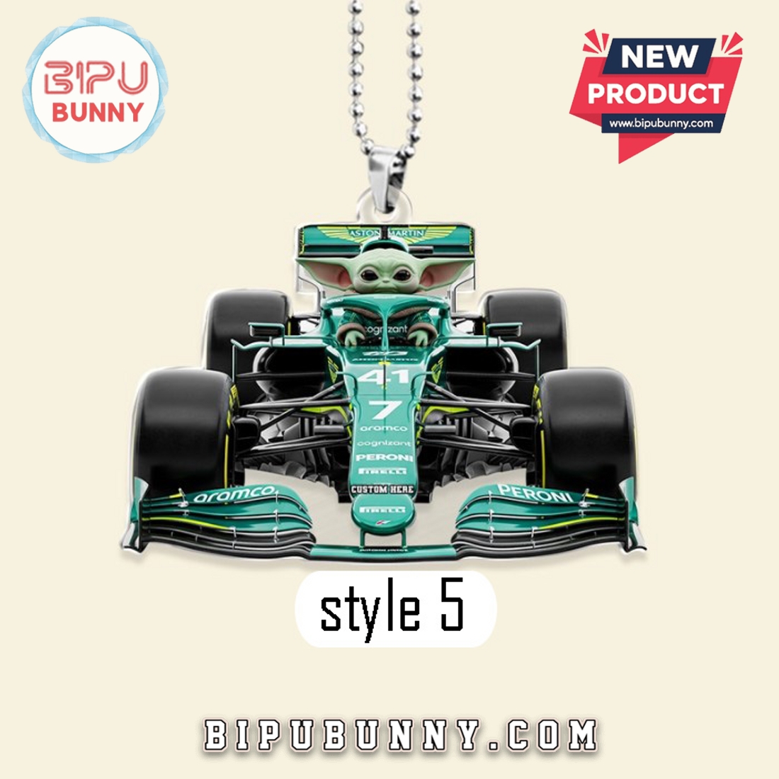 Baby Green Alien Driver Car Ornament, Gifts For Racing Fans Baby Green Alien Driver Car Ornament, Gifts For Racing Fans