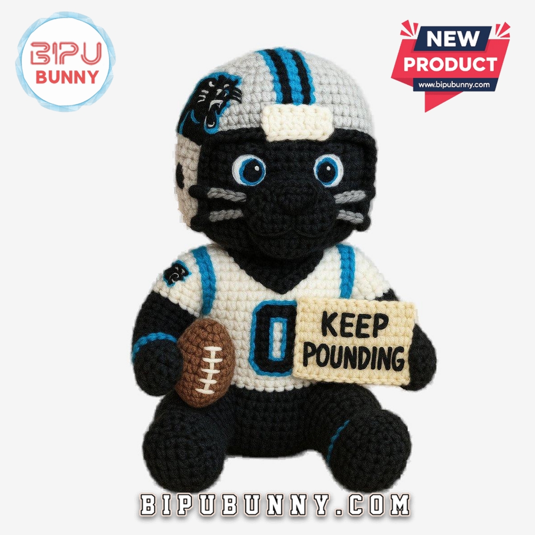 Carolina Panthers Emotional Support Crochet Doll Carolina Panthers Emotional Support Crochet Doll