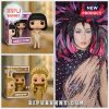 Two Funko Cher vinyl figures in white and gold costumes with matching boxes
