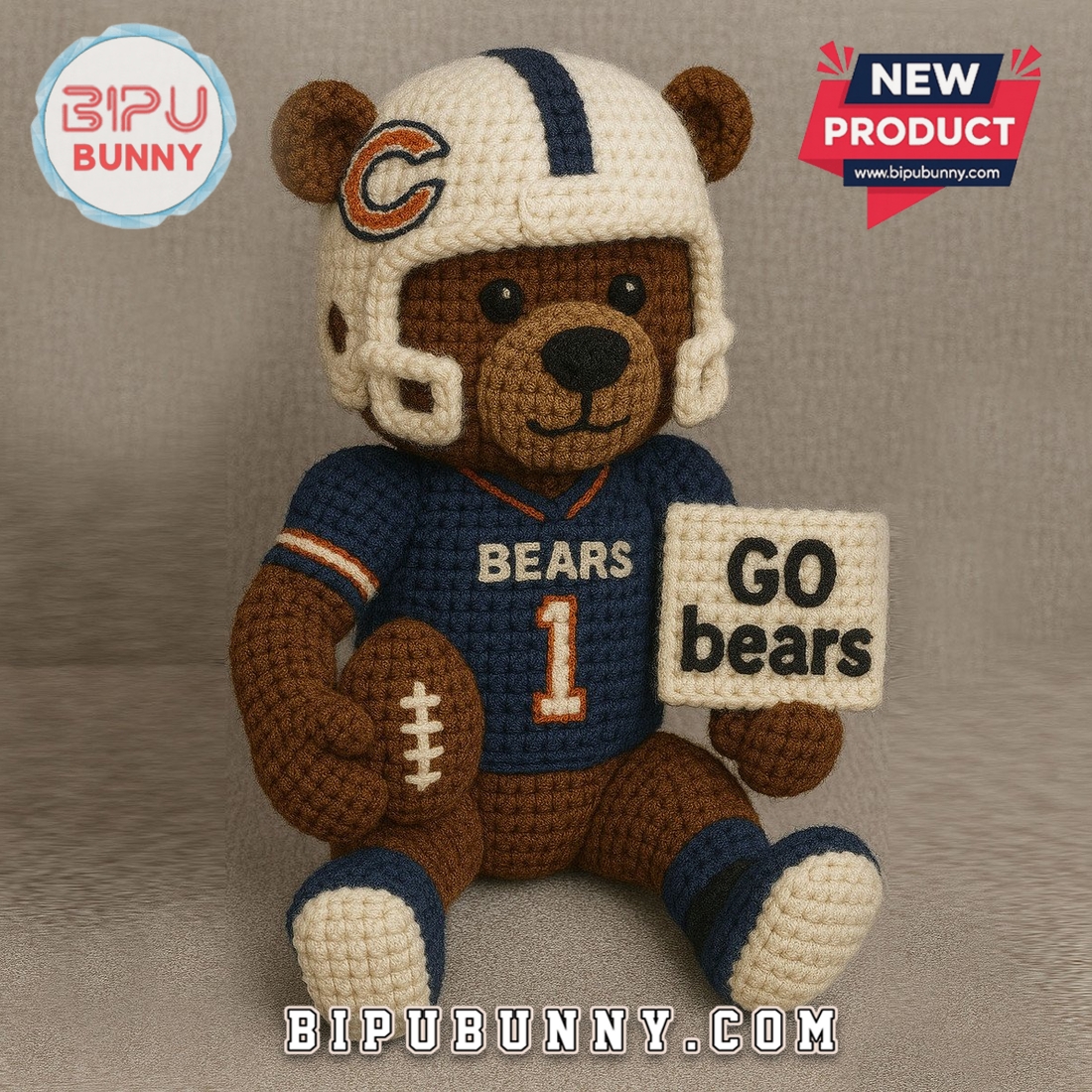 Chicago Bears Emotional Support Crochet Doll Chicago Bears Emotional Support Crochet Doll
