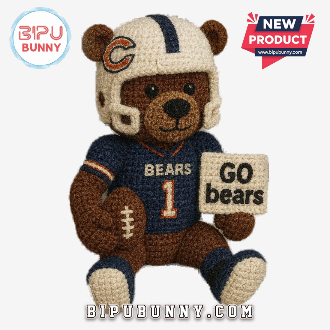 Chicago Bears Emotional Support Crochet Doll Chicago Bears Emotional Support Crochet Doll