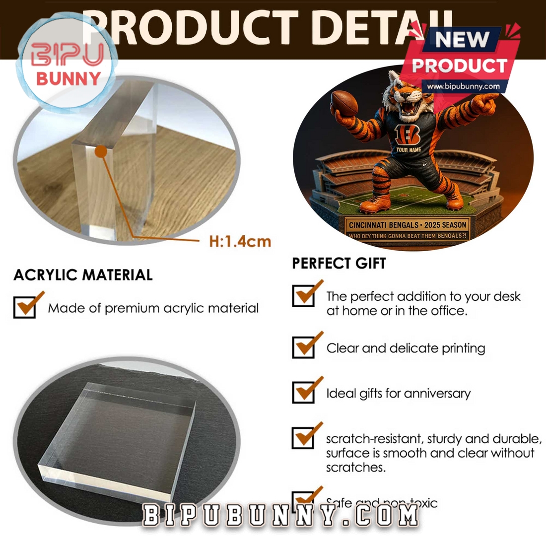 Cincinnati Bengals Acrylic Standee Figures Cincinnati Bengals Acrylic Standee Figures