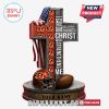 Personalized cross with Cincinnati Bengals logo, American flag, and Bible verse 