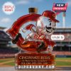 Cincinnati Reds whiskey bottle with wooden cap style 6.