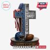 Personalized cross with Dallas Cowboys logo, American flag, and Bible verse