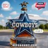 Dallas Cowboys whiskey bottle in Style 1 with a horse stopper and star-shaped design.