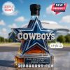 Dallas Cowboys whiskey bottle in Style 2 with a black cap and star-shaped design.